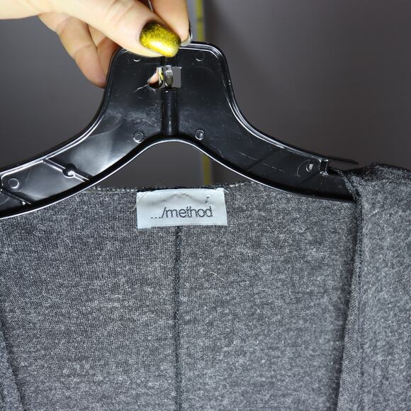 Method Long Draped Charcoal Cardigan Lightweight Knit Size S - Picture 3 of 4